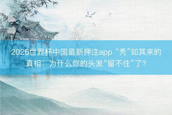2026世界杯中国最新押注app “秃”如其来的真相：为什么你的头发“留不住”了？