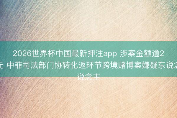 2026世界杯中国最新押注app 涉案金额逾2亿元 中菲司法部门协转化返环节跨境赌博案嫌疑东说念主