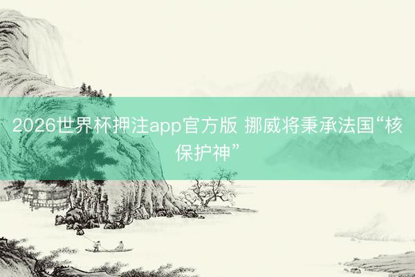 2026世界杯押注app官方版 挪威将秉承法国“核保护神”