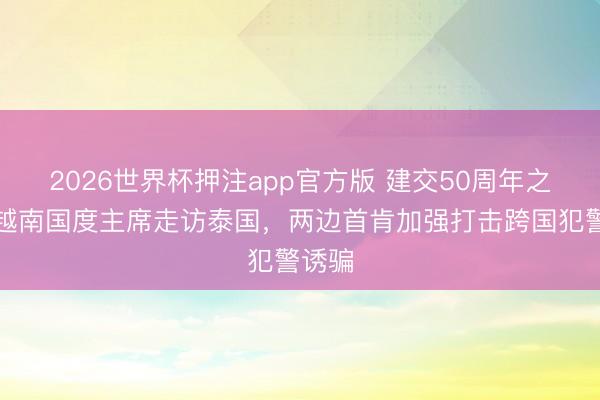 2026世界杯押注app官方版 建交50周年之际，越南国度主席走访泰国，两边首肯加强打击跨国犯警诱骗