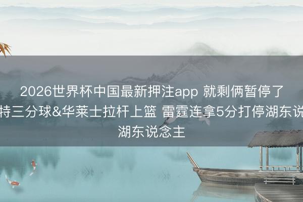2026世界杯中国最新押注app 就剩俩暂停了！多特三分球&华莱士拉杆上篮 雷霆连拿5分打停湖东说念主