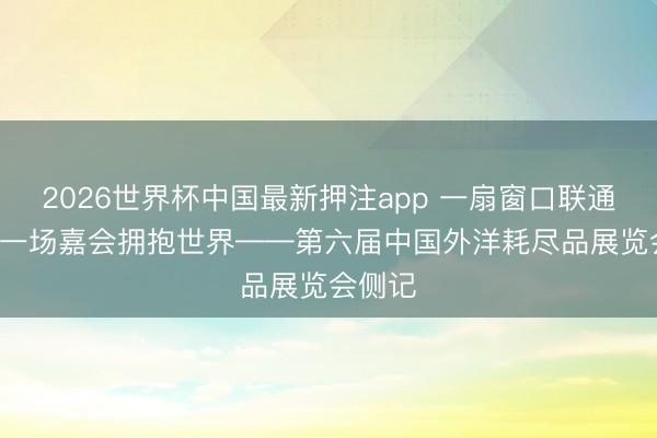 2026世界杯中国最新押注app 一扇窗口联通表里  一场嘉会拥抱世界——第六届中国外洋耗尽品展览会侧记