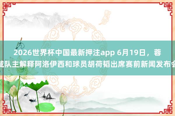 2026世界杯中国最新押注app 6月19日，蓉城队主解释阿洛伊西和球员胡荷韬出席赛前新闻发布会